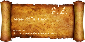 Hegedűs Leon névjegykártya